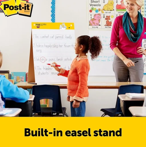 Post-it Easel Paper Pads<® Super Sticky Tabletop Easel Pad, 20" x 23", Primary Lined, 20 Sheets/Pad (563PRL)