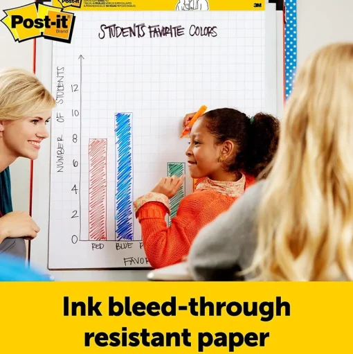 Post-it Easel Paper Pads<® Super Sticky Tabletop Easel Pad, 20" x 23", Primary Lined, 20 Sheets/Pad (563PRL)