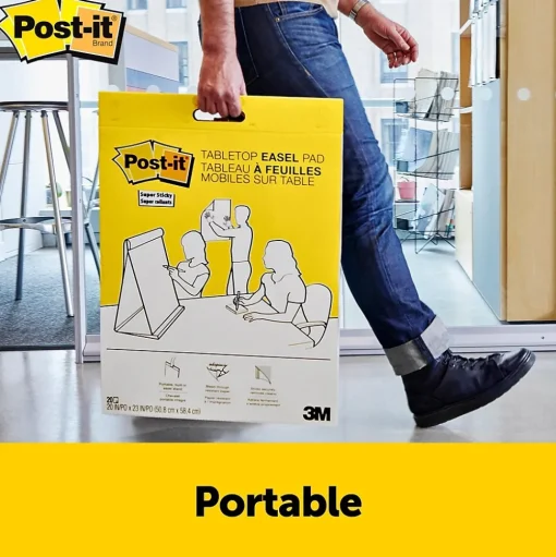 Post-it Easel Paper Pads<Super Sticky Tabletop Easel Pad, 20" x 23", 20 Sheets/Pad (563DE)