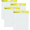 Post-it Easel Paper Pads<Super Sticky Wall Easel Pad, 25" x 30", Grid Lined, 30 Sheets/Pad, 4 Pads/Pack (560VAD4PK)