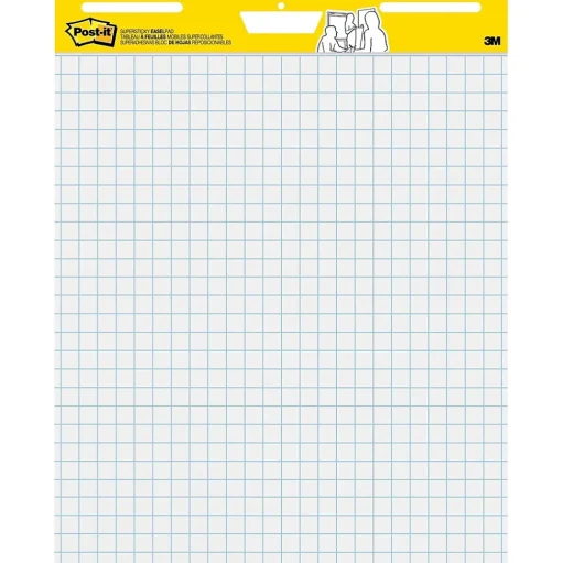Post-it Easel Paper Pads<Super Sticky Wall Easel Pad, 25" x 30", Grid Lined, 30 Sheets/Pad, 4 Pads/Pack (560VAD4PK)