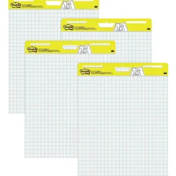 Post-it Easel Paper Pads<Super Sticky Wall Easel Pad, 25" x 30", Grid Lined, 30 Sheets/Pad, 4 Pads/Pack (560VAD4PK)