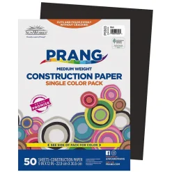 Prang Construction Paper<9" x 12" Construction Paper, Black, 50 Sheets/Pack (P6303-0001)