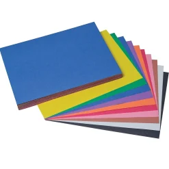 Prang Construction Paper<9" x 12" Construction Paper, Assorted Colors, 100 Sheets Per Pack, 5 Packs (PAC6504-5)
