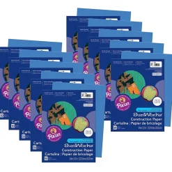 Pacon Construction Paper<Prang® Construction Paper, Blue, 9" x 12", 50 Sheets Per Pack, 10 Packs (PAC7403-10)