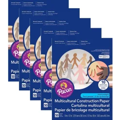 Prang Construction Paper<Shades of Me 12" x 18" Construction Paper, Assorted Skin Tone Colors, 50 Sheets/Pack, 5 Packs (PAC9512-5)