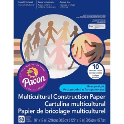 Prang Construction Paper<Shades of Me 12" x 18" Construction Paper, Assorted Skin Tone Colors, 50 Sheets/Pack, 5 Packs (PAC9512-5)