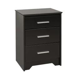 Prepac Storage Cabinets<™ 27" Coal Harbor 3 Drawer Tall Nightstand, Black