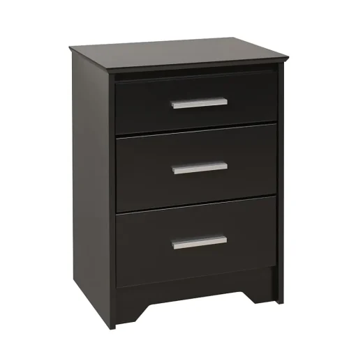 Prepac Storage Cabinets<™ 27" Coal Harbor 3 Drawer Tall Nightstand, Black