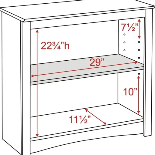 Prepac Bookcases<™ 2 Shelf Bookcase, Espresso (EDL-3229)