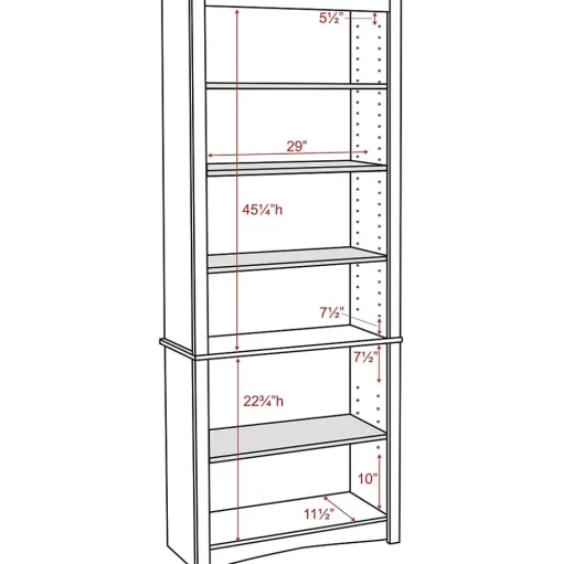 Prepac Bookcases<™ 6 Shelf Bookcase, Oak