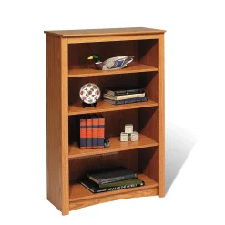 Prepac Bookcases<™ 4 Shelf Bookcase, Oak