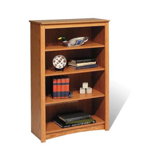 Prepac Bookcases<™ 4 Shelf Bookcase, Oak