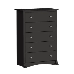 Prepac Storage Cabinets<44.75" Sonoma 5 Drawer Chest, Black (BDC-3345-K)