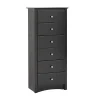 Prepac Storage Cabinets<™ 53.25" Sonoma Tall 6 Drawer Chest, Black
