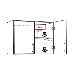 Prepac Storage Cabinets<Elite 32” Stackable Wall Cabinet, Espresso (EEW-3224)