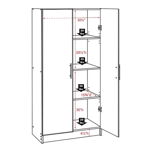 Prepac Storage Cabinets<Elite 32" Storage Cabinet, Espresso (EES-3264)