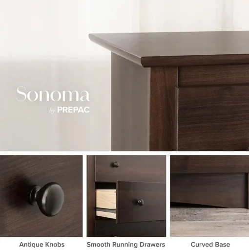 Prepac Storage Cabinets<Fremont 29" 6-Drawer Dresser, Espresso (EDC-6330-K)