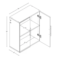 Prepac Storage Cabinets<™ HangUps 24" Laminate Upper Storage Cabinet, Light Gray (GSUW-0706-1)