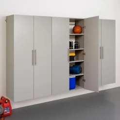 Prepac Storage Cabinets<™ HangUps 108" Laminate 3 Piece Storage Cabinet Set E, Light Gray