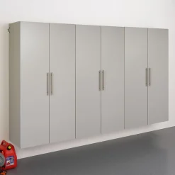 Prepac Storage Cabinets<™ HangUps 108" Laminate 3 Piece Storage Cabinet Set E, Light Gray