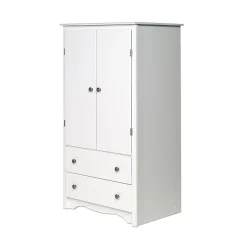 Prepac Storage Cabinets<™ Monterey Composite Wood 2 Door 2 Drawer Armoire, White