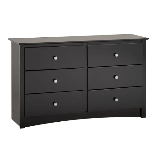 Prepac Storage Cabinets<™ Sonoma Composite Wood Children's 6 Drawer Dresser, Black