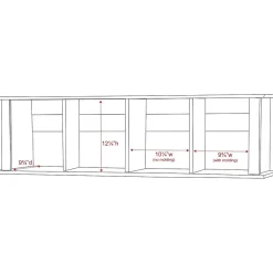 Prepac Shelving<™ Wall Mounted Desk Hutch, 48" x 11.5", Espresso (EHD-1348)