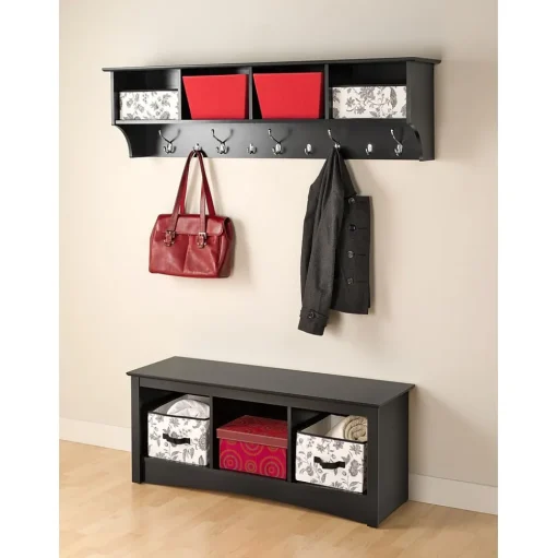 Prepac Shelving<™ Wide Hanging Entryway Shelf, 60" x 11.5", Black
