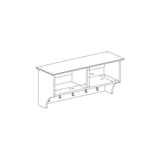 Prepac Shelving<™ Wide Hanging Entryway Shelf, 36" x 11.5", White (WEC-3616)
