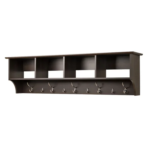 Prepac Shelving<™ Wide Hanging Entryway Shelf, 60" x 11.5", Espresso