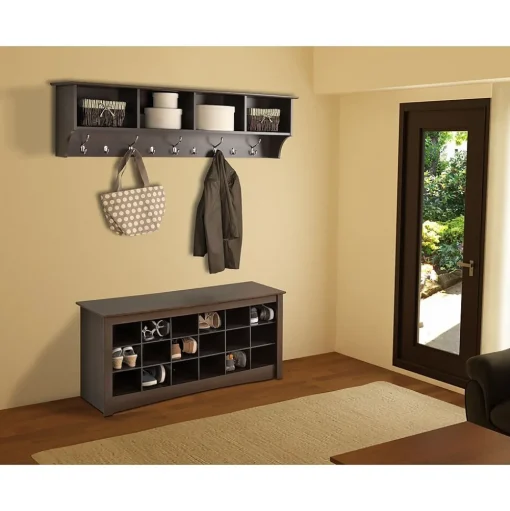 Prepac Shelving<™ Wide Hanging Entryway Shelf, 60" x 11.5", Espresso