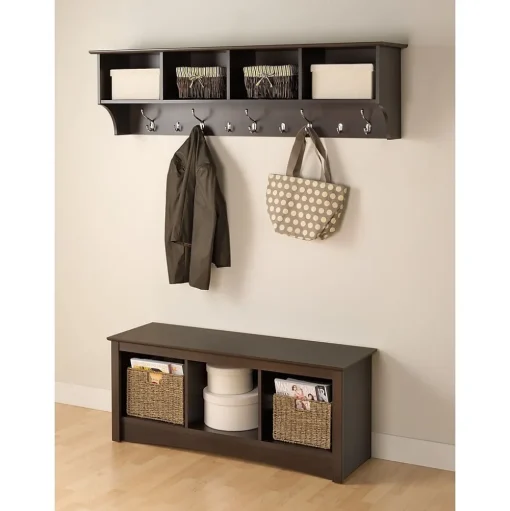 Prepac Shelving<™ Wide Hanging Entryway Shelf, 60" x 11.5", Espresso
