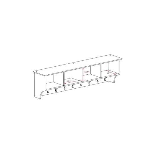 Prepac Shelving<™ Wide Hanging Entryway Shelf, 60" x 11.5", White