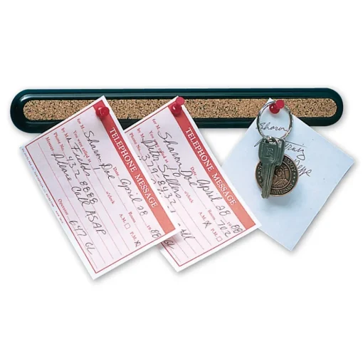 Quartet Bulletin<Bulletin Bar II Cork Bar, Black Plastic Frame, 1"H x 18"W (2350-1)