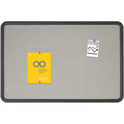 Quartet Bulletin<Contour Fabric Bulletin Board, Black Frame, 2'H x 3'W (7693G)