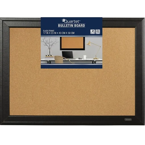 Quartet Bulletin<Cork Bulletin Board, Black Frame, 23'' x 17'' (79281)