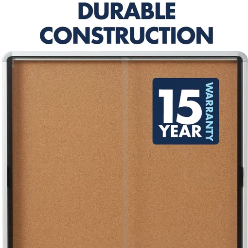 Quartet Bulletin<Cork Bulletin Board, Aluminum Frame, 5' x 3' (EISC3956)