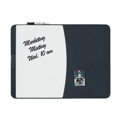Quartet Bulletin<Designer Tack & Write Combination Dry-Erase Whiteboard, Plastic Frame, 3' x 2' (06545BK)