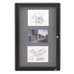 Quartet Bulletin<Fabric Enclosed Bulletin Board, Graphite Frame, 3'H x 2'W (2363L)
