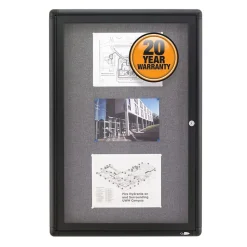 Quartet Bulletin<Fabric Enclosed Bulletin Board, Graphite Frame, 3'H x 2'W (2363L)
