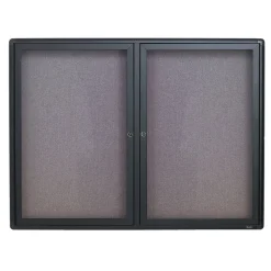 Quartet Bulletin<Fabric Enclosed Bulletin Board, Graphite Frame, 3'H x 4'W (2364L)