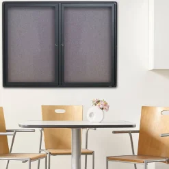 Quartet Bulletin<Fabric Enclosed Bulletin Board, Graphite Frame, 3'H x 4'W (2364L)