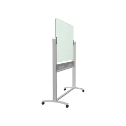 Quartet Dry Erase<Infinity Magnetic Glass Dry-Erase Mobile Presentation Whiteboard Easel, Silver Base, 3' x 4' (ECM43G)