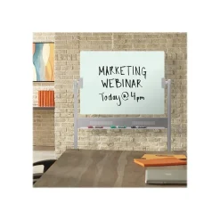 Quartet Dry Erase<Infinity Magnetic Glass Dry-Erase Mobile Presentation Whiteboard Easel, Silver Base, 3' x 4' (ECM43G)