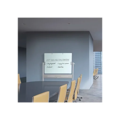 Quartet Dry Erase<Infinity Magnetic Glass Dry-Erase Mobile Presentation Whiteboard Easel, Silver Base, 3' x 4' (ECM43G)