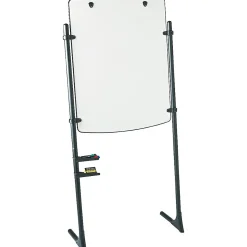Quartet Dry Erase<® Silhouette® Total Erase® Easel, Whiteboard/Flipchart, Black Frame, 75"H