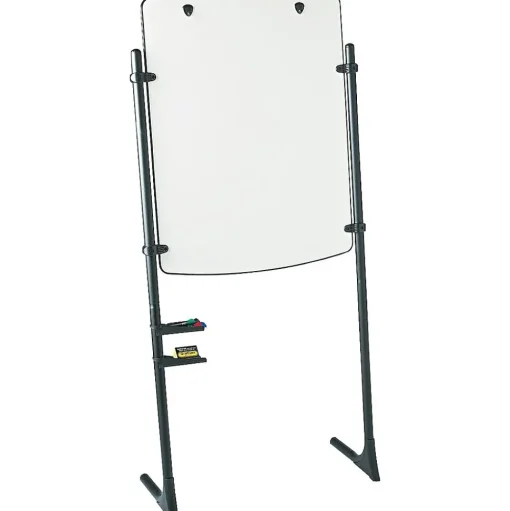 Quartet Dry Erase<® Silhouette® Total Erase® Easel, Whiteboard/Flipchart, Black Frame, 75"H