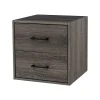 QUUBs Storage Cabinets<15.75" Drawer Cabinet with 2 Drawers, Weathered Gray (G115002500)