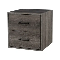 QUUBs Storage Cabinets<15.75" Drawer Cabinet with 2 Drawers, Weathered Gray (G115002500)